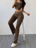 Boat Neck Cap Sleeve Top and Pants Set
