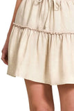 Zenana Tencel Washed Tiered Mini Skirts