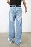 Men's Wide Straight Jeans with Pockets