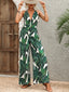 Printed Halter Neck Wide Leg Jumpsuit