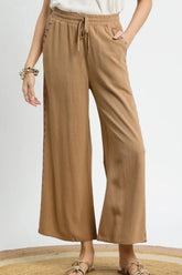 Umgee Wide Leg Drawstring Pants
