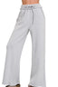 Zenana Fleece Exposed Seam Wide Leg Sweatpants