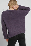 Umgee Full Size Round Neck Long Sleeve Boucle Sweater Plus Size