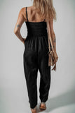 Smocked Spaghetti Straps Wide Leg Jumpsuit