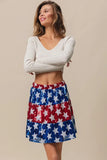 BiBi American Flag Theme Star Sequin Tiered Skirt