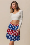 BiBi American Flag Theme Star Sequin Tiered Skirt