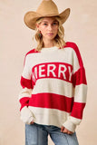 BiBi Christmas Merry Lettering Sweater