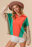 BiBi Colorblock Exposed Seam French Terry Sweatshirt