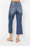 Judy Blue High Waist Back Pocket Embroidery Crop Wide Jeans