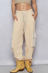 POL Drawstring Lace Pocket Patch Joggers
