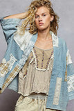 POL Floral Patches Open Front Cardigan