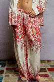 POL Floral Printed Woven Wide Leg Drawstring Pants