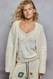 POL Open Front Knit Cardigan with Front Pocket