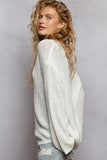 POL Oversized V-Neck Knit Top