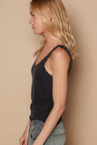 POL Ribbed Tank Top with Metallic Stud Detail