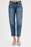 RISEN Full Size Low Rise Crop Boyfriend Jeans Plus Size