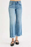 RISEN Full Size Mid Rise Crop Wide Leg Jeans Plus Size