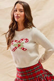 SO ME Christmas Candy Cone Cropped Sweater