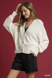 Umgee Button-Front V-Neck Knit Cardigan