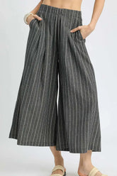 Umgee Pinstripe Crop Palazzo Pants