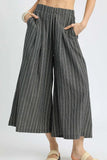 Umgee Pinstripe Crop Palazzo Pants