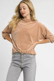 Umgee Ribbed Drawstring Hem Knit Top