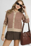 Umgee Striped Button-Up Knit Cardigan