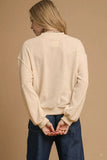 Umgee Velour Crewneck Balloon Sleeve Sweatshirt