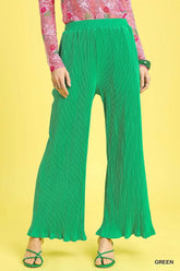 Umgee Wide Leg Textured Pants
