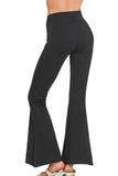 Zenana Raw Edge Hem Flare Yoga Pants