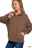 Zenana Scuba Quarter-Zip Sweatshirt