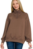 Zenana Scuba Quarter-Zip Sweatshirt