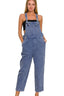 Zenana Washed Knot Strap Relaxed Fit Overalls