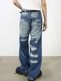Men's Distressed Jeans with Pockets