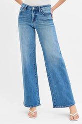 RISEN Full Size Low Rise Wide Leg Jeans Plus Size