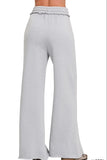 Zenana Fleece Exposed Seam Wide Leg Sweatpants