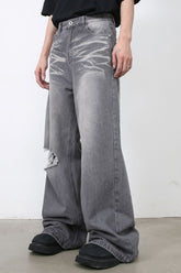Men's Distressed Wide Leg Jeans