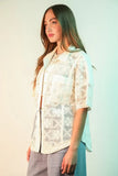 VERY J Plus Size Oversized Crochet Button Down Shirt Top