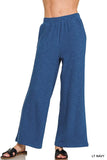 Zenana Cotton Slub Wide Leg Pants
