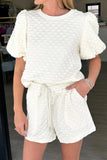 Checkered Texture Top and Shorts Set