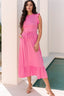 Ruffle Trim Round Neck Top and Drawstring Skirt Set