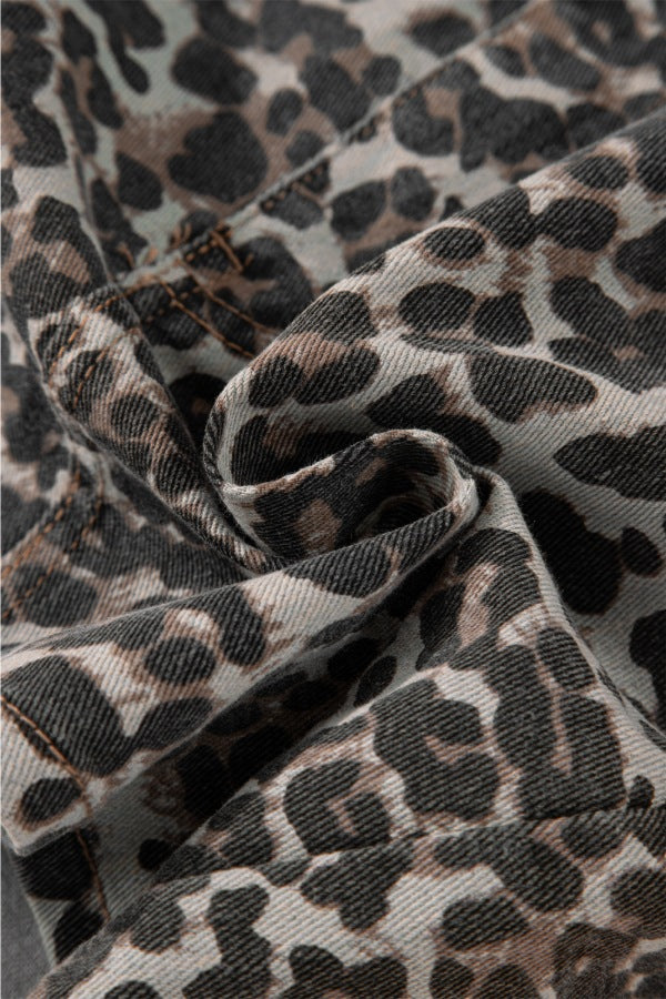 Leopard Denim Mini Skirt - felvior