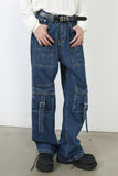 Men's Mid Rise Jeans with Cargo Pockets