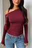 Single Shoulder Long Sleeve T-Shirt