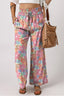 Drawstring High Waist Printed Wide leg Pants