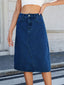 Slit Back Midi Denim Skirt