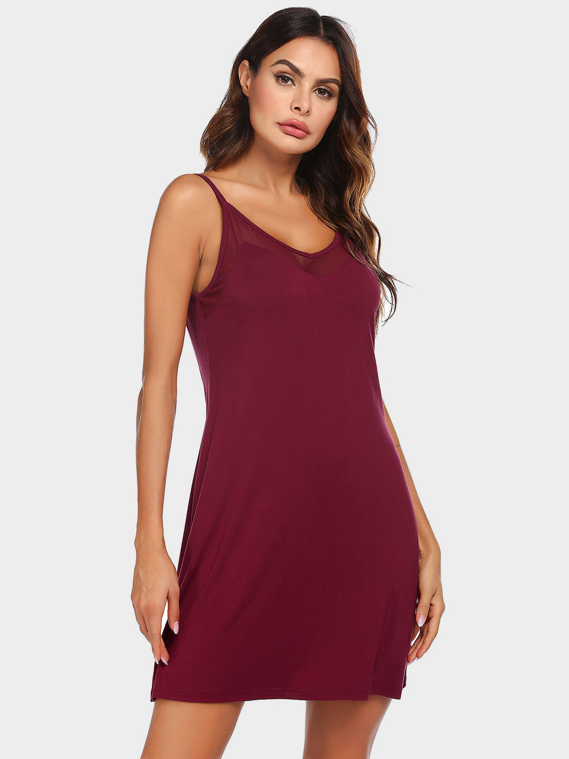 Scoop Neck Spaghetti Strap Lounge Dress - felvior