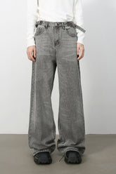 Men's Wide Leg Jeans with Pockets