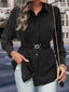 Perfee Collared Neck Button Down Long Sleeve Shirt