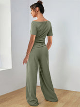 Round Neck Short Sleeve T-Shirt and Pants Set